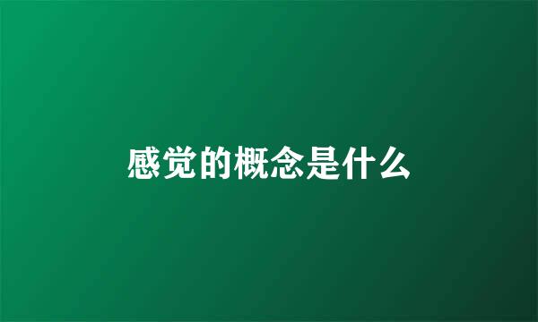 感觉的概念是什么