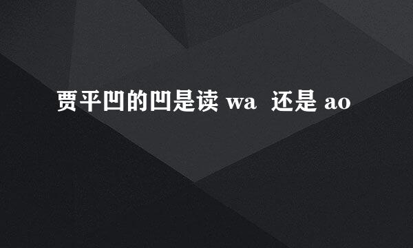 贾平凹的凹是读 wa  还是 ao 