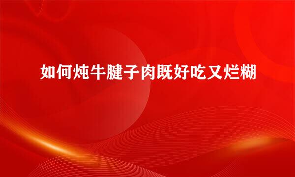 如何炖牛腱子肉既好吃又烂糊