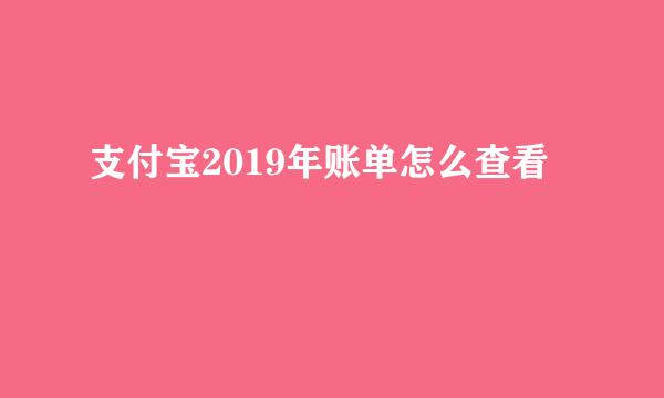 支付宝2019年账单怎么查看