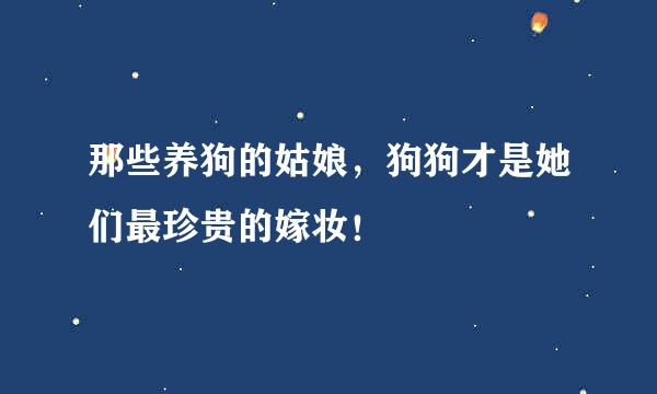 那些养狗的姑娘，狗狗才是她们最珍贵的嫁妆！