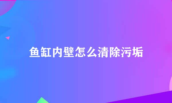 鱼缸内壁怎么清除污垢
