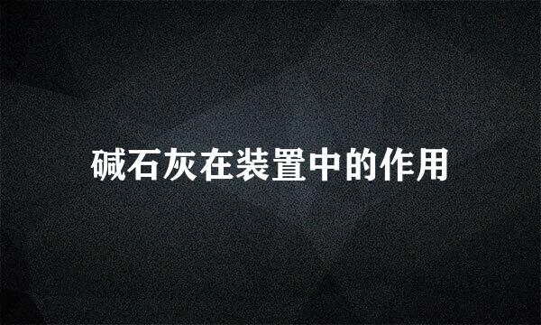 碱石灰在装置中的作用