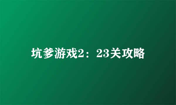 坑爹游戏2：23关攻略