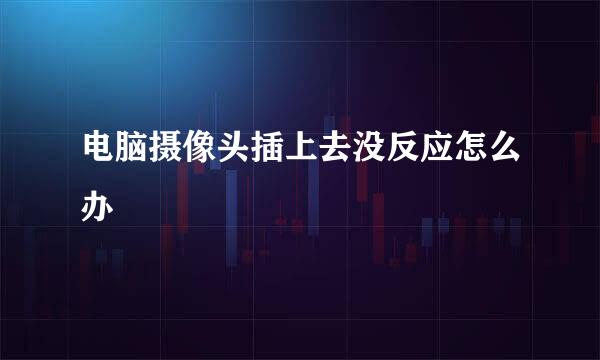 电脑摄像头插上去没反应怎么办