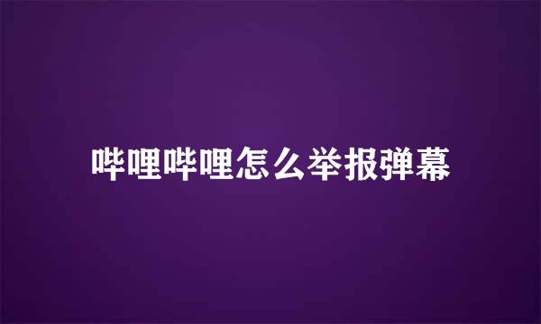 哔哩哔哩怎么举报弹幕