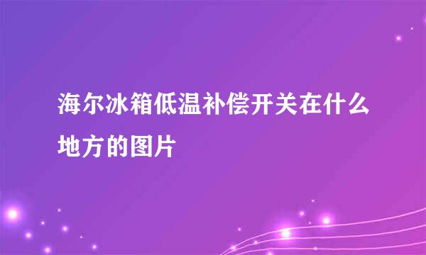 海尔冰箱低温补偿开关在什么地方的图片