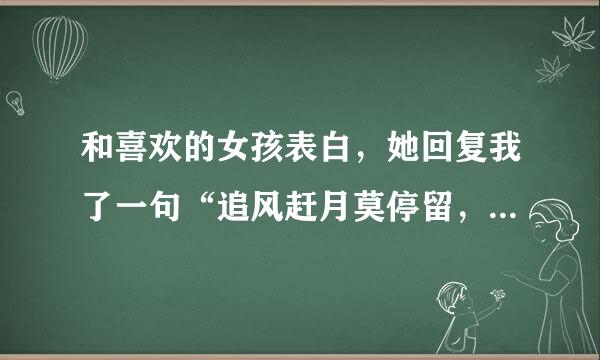 和喜欢的女孩表白，她回复我了一句“追风赶月莫停留，平芜尽头是春山”是什么意思