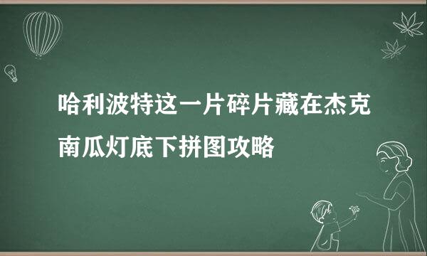 哈利波特这一片碎片藏在杰克南瓜灯底下拼图攻略
