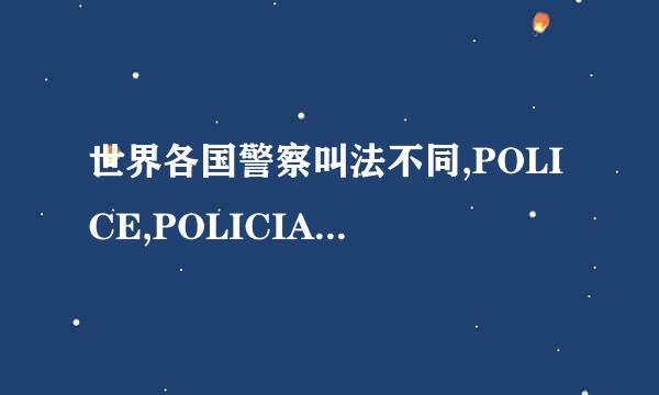 世界各国警察叫法不同,POLICE,POLICIA,POLITIE,POLIZIA各代表什么?谢谢
