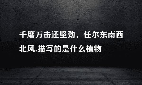 千磨万击还坚劲，任尔东南西北风.描写的是什么植物