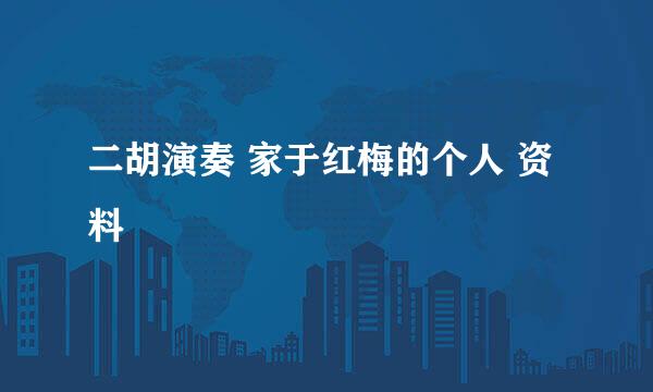 二胡演奏 家于红梅的个人 资料