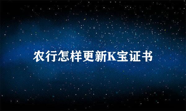 农行怎样更新K宝证书