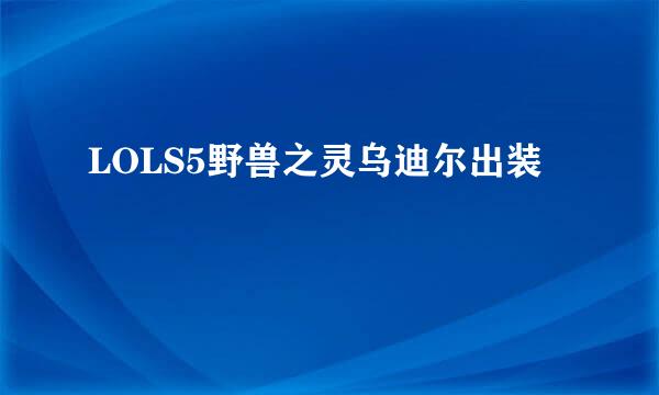 LOLS5野兽之灵乌迪尔出装