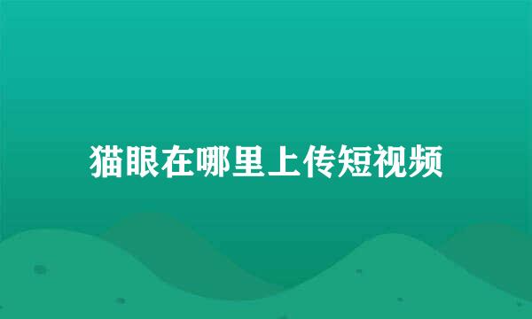 猫眼在哪里上传短视频