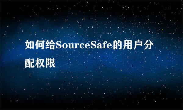 如何给SourceSafe的用户分配权限
