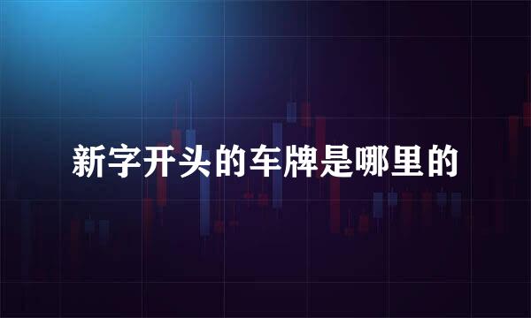 新字开头的车牌是哪里的