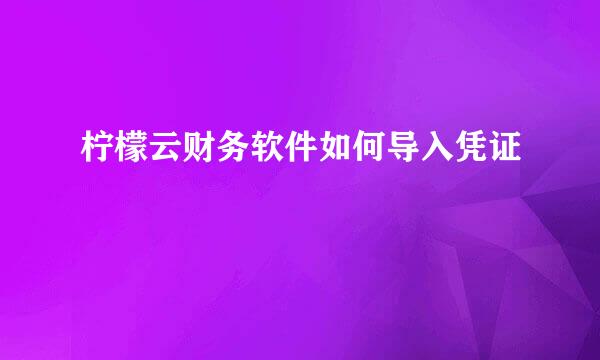 柠檬云财务软件如何导入凭证