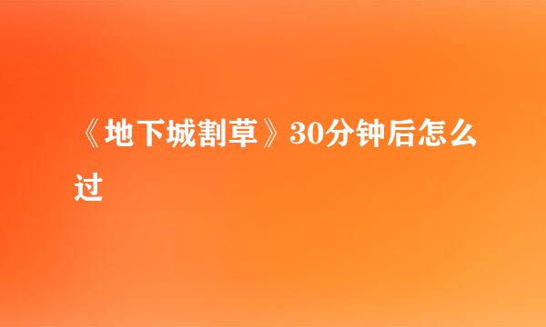 《地下城割草》30分钟后怎么过