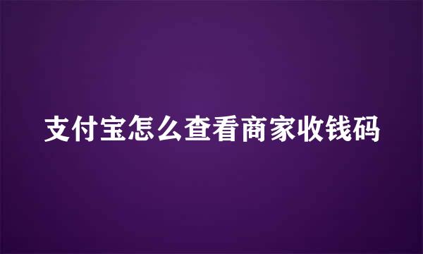 支付宝怎么查看商家收钱码