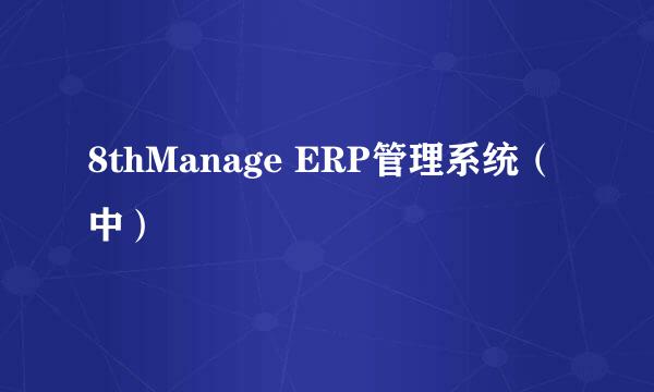 8thManage ERP管理系统（中）