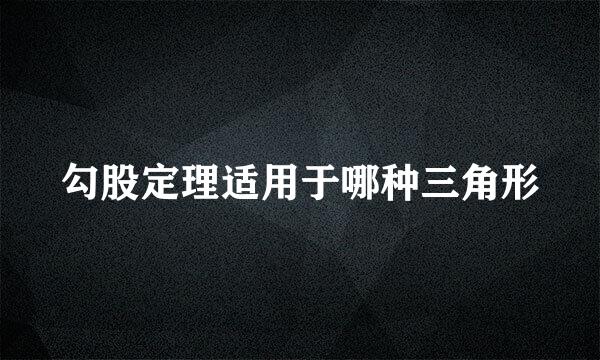 勾股定理适用于哪种三角形