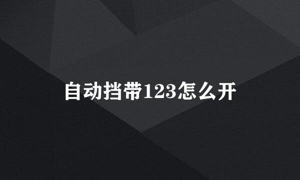 自动挡带123怎么开