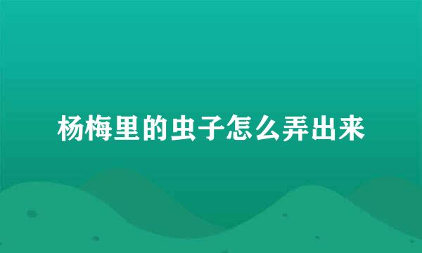 杨梅里的虫子怎么弄出来