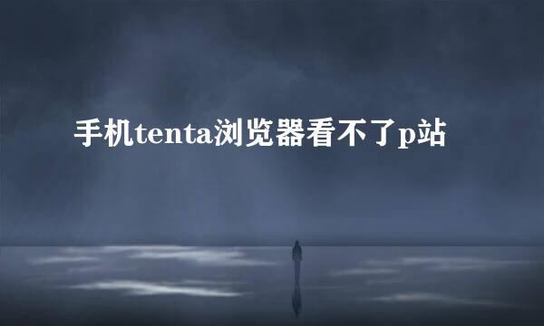 手机tenta浏览器看不了p站
