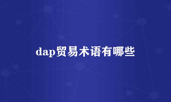 dap贸易术语有哪些