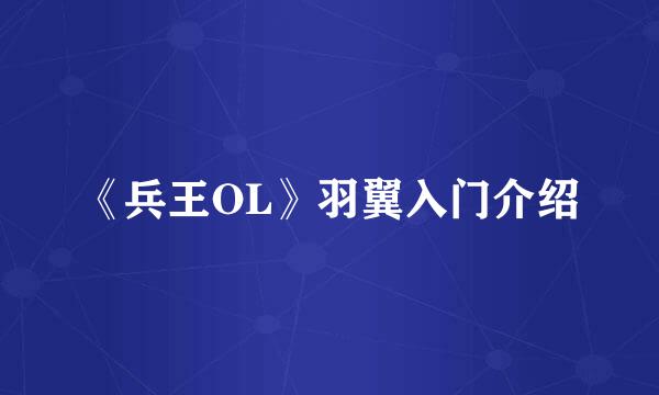 《兵王OL》羽翼入门介绍