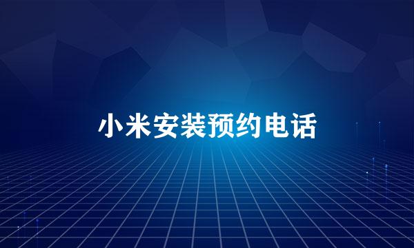 小米安装预约电话
