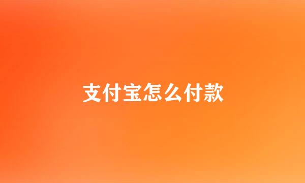 支付宝怎么付款