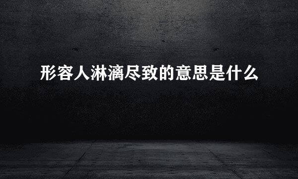 形容人淋漓尽致的意思是什么