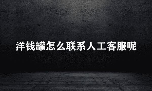 洋钱罐怎么联系人工客服呢