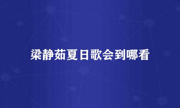 梁静茹夏日歌会到哪看