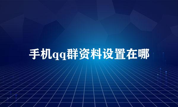 手机qq群资料设置在哪