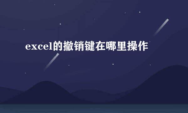 excel的撤销键在哪里操作