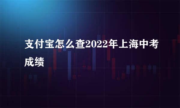 支付宝怎么查2022年上海中考成绩