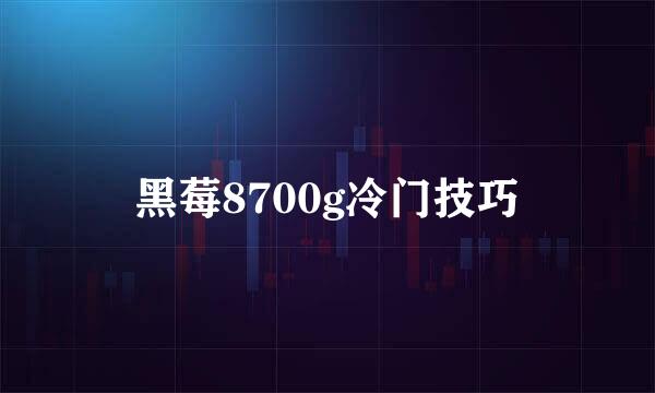 黑莓8700g冷门技巧