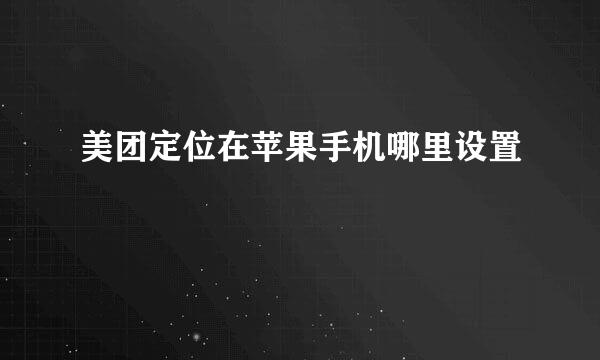 美团定位在苹果手机哪里设置