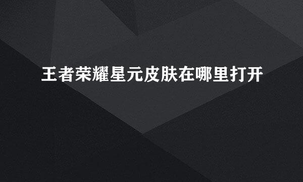 王者荣耀星元皮肤在哪里打开