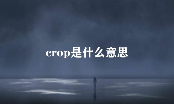 crop是什么意思
