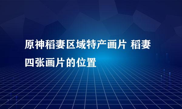 原神稻妻区域特产画片 稻妻四张画片的位置