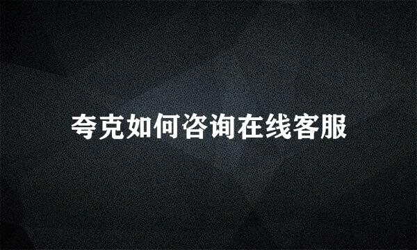 夸克如何咨询在线客服