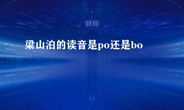 梁山泊的读音是po还是bo