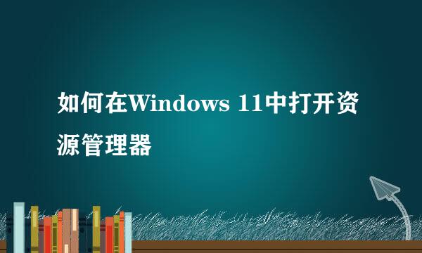 如何在Windows 11中打开资源管理器