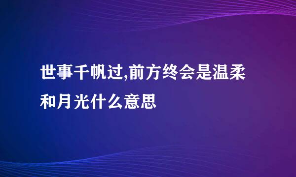 世事千帆过,前方终会是温柔和月光什么意思
