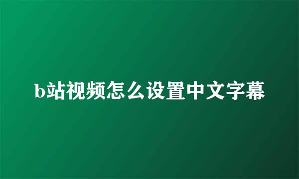 b站视频怎么设置中文字幕