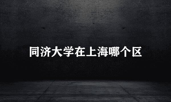 同济大学在上海哪个区